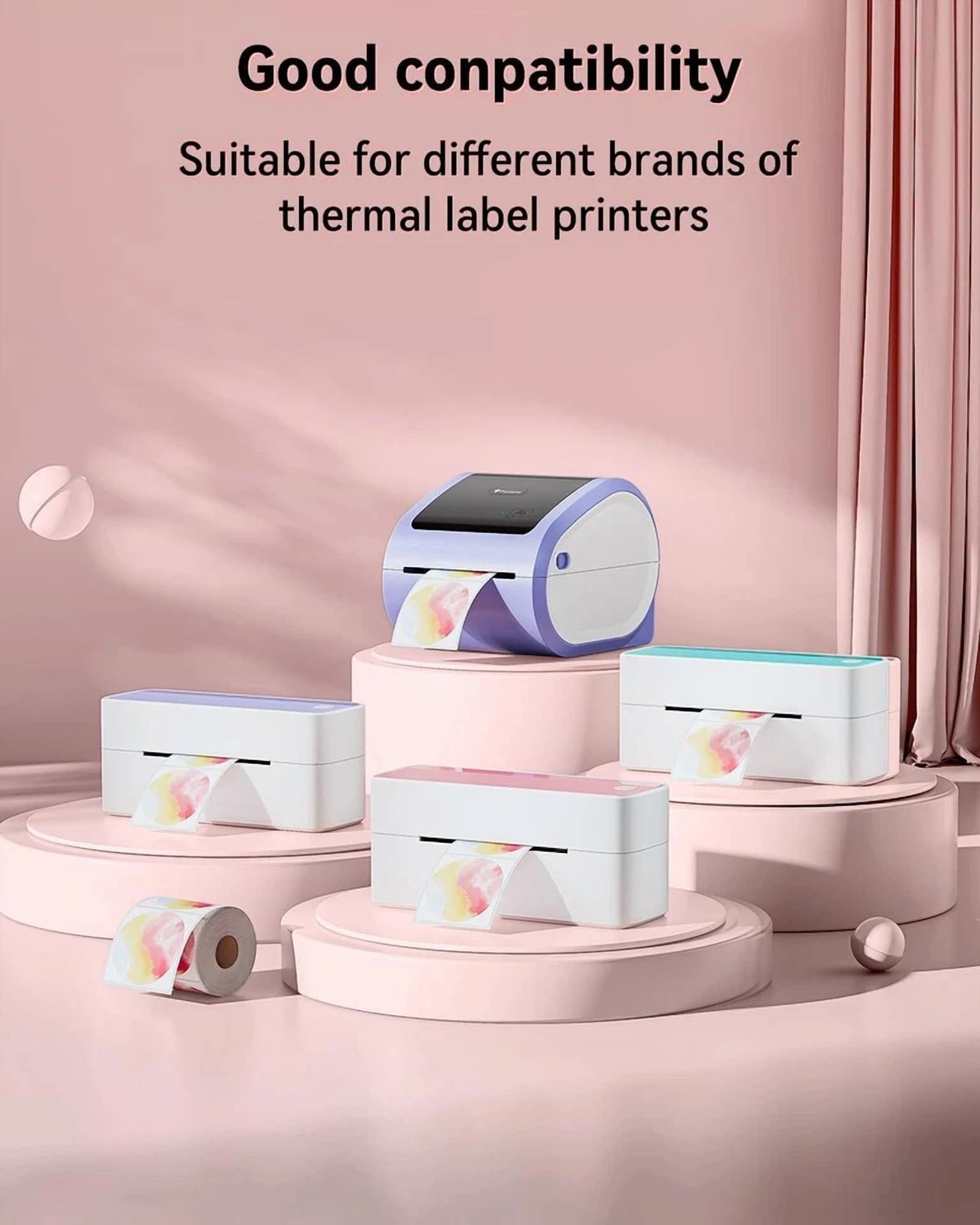 BUTTERFLY- Phomemo 2" Direct Thermal Printer Label Self-Adhesive Round Sticker Address Tag