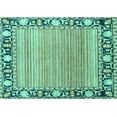 thumbnail image 1 of Ahgly Company Machine Washable Indoor Rectangle Oriental Turquoise Blue Modern Area Rugs, 2' x 3', 1 of 4