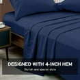 thumbnail image 2 of King Flat Sheet - Hotel Quality King Flat Sheet Only - Brushed Microfiber Top Sheet - Ultra Soft & Breathable - Wrinkle-Free - Easy Care - Single Flat Sheet (King, Navy Blue), 2 of 7