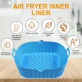 thumbnail image 4 of 2PCS Air Friteuse Pot de Silicone avec Poignée Réutilisable Air Friteuse Doublure Résistant à la Chaleur Air Friteuse Panier en Silicone 6.9inch Carré Poêle Air Friteuse Accessoires Doublures, 4 of 10