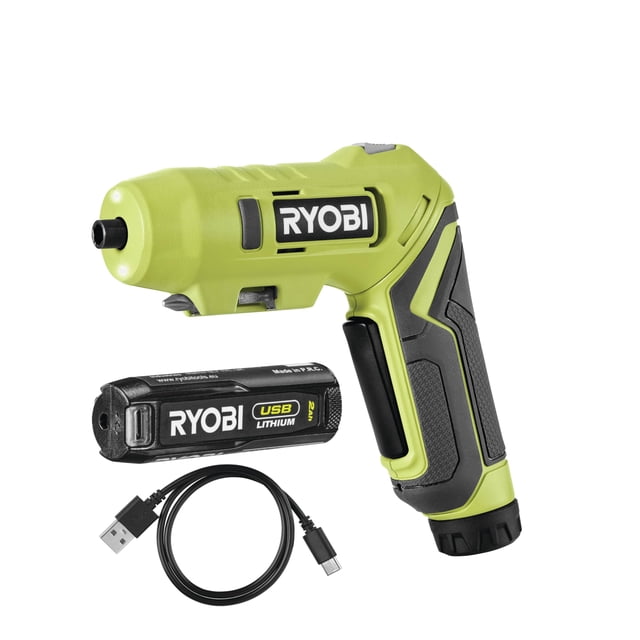 Destornillador Inalámbrico Ryobi ONE+ 4V con Mango Giratorio 2.0Ah
