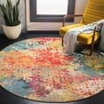 thumbnail image 2 of SAFAVIEH Madison Colleen Abstract Distressed Area Rug, Ivory/Multi, 9' x 9' Round, 2 of 7