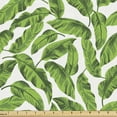 thumbnail image 1 of Banana Leaf Fabric by the Yard Upholstery, Vibrant Foliage from Madagascar Island Lively Green Nature Themed Art, Decorative Fabric for DIY and Home Accents, 3 Yards, Lime Green White by Ambesonne, 1 of 4