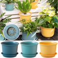 thumbnail image 7 of Clearance! Haidf 7 Inch Plant Pot, Plastic Flower Pots with Multi Mesh Drainage Holes and Tray, Planters for Indoor Outdoor Garden Plants and Flowers, Outdoor Pot, Round Planter, Green, 7 of 7