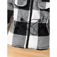 thumbnail image 6 of Kids Plaid Jacket, Long Sleeve Hooded Jacket Zip-up Drawstring Outwear Fall Clothes, 6 of 7