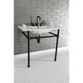 thumbnail image 2 of Kingston Brass KVPB37227W80 Dreyfuss 37" Ceramic Console Sink with Stainless Steel Legs (8-Inch, 3-Hole), White/Matte Black, 2 of 8