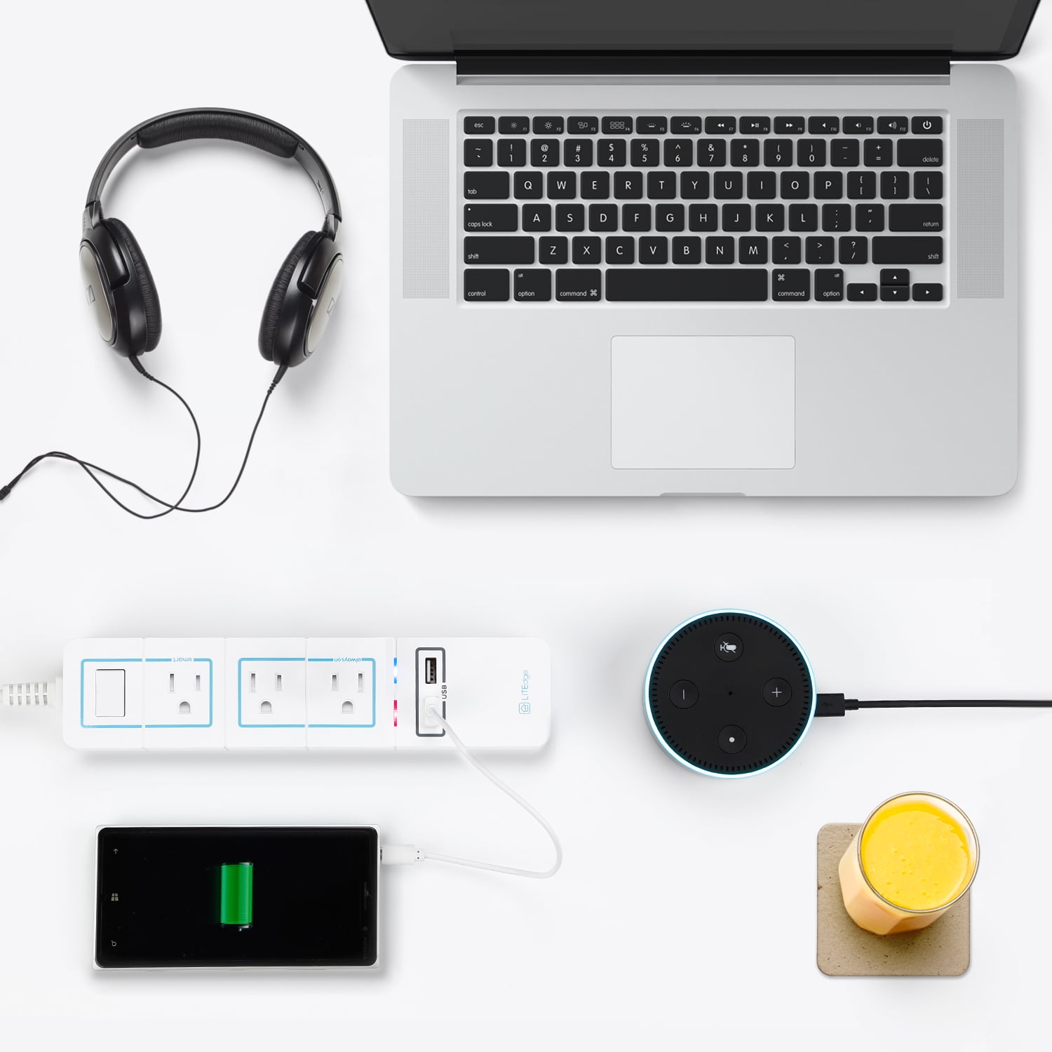 Wi-Fi Accessible Smart Power Strip, 3 AC Outlets & 2 USB Charging Ports, Surge Protected, 3 AC Outlets & 2 USB Ports, Wireless Distance APP Control, Works with Amazon Alexa, No Hub Needed