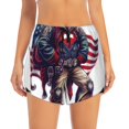 thumbnail image 4 of Lsque Cool Patriotic Buffalo Cowboy Printed Women's Running Shorts with Liner Pockets,Elastic Quick Dry Workout Athletic Gym Yoga Shorts,Womens High Waist Shorts-Small, 4 of 9