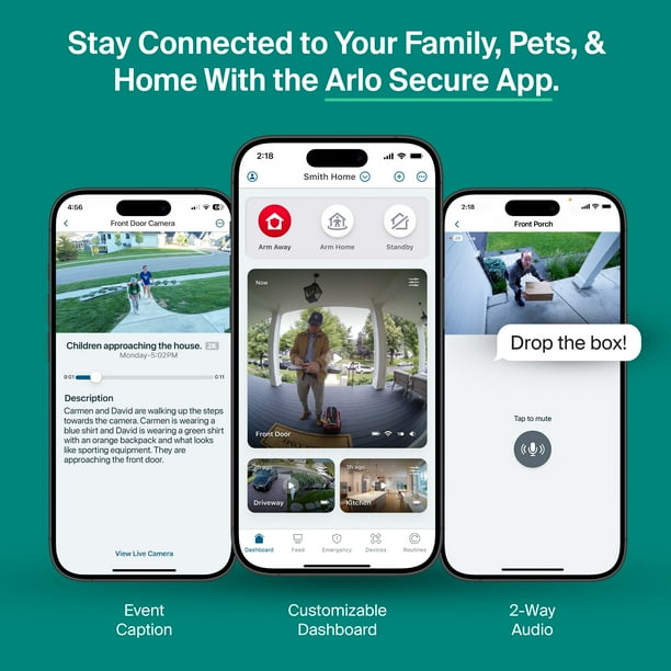 Arlo, Security Camera, 2K Pan Tilt Wired Outdoor, Motion Tracking