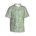 thumbnail image 2 of Hawaiian Shirt For Men, Light Green Paisley Mens Button Down Short Sleeve Shirt, Summer Beach Shirts For Men, 2 of 2