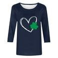 thumbnail image 4 of ICHUANYI Women's Classic St. Patrick's Day Print T-shirt 3/4 Sleeves Blouse Crew Neck Casual Tops, 4 of 4