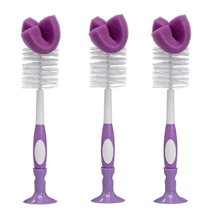 Dr Brown's Natural Flow Bottle Brush, Purple (Pack of 3)