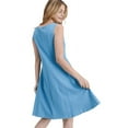 thumbnail image 3 of YELETE Lady's Sleeveless Comb-Cotton A-Line Dress with Pockets, Slate Blue S, 3 of 4