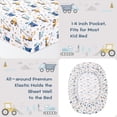 thumbnail image 5 of Viviland Kids Sheet Set Twin Size 3 Pcs, Boys Sheet Set with Blue Excavator Car Pattern，Kids Boys Twin Fitted Sheet，Breathable & Silky Soft Microfiber Fitted Sheet, 5 of 8