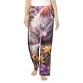 thumbnail image 2 of Lsque Warm Sunflower Sleeping Cat Print Women's Pajama Pants, Lounge Pant - Comfortable Home Wear,Elastic Waistband, Stylish Design-Small, 2 of 9