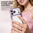 thumbnail image 4 of Dteck For iPhone 13 Pro Plating Cute Wave Frame Case with Luxury Bling Diamonds Sparkly Rhinestone for Women Girls Shockproof Slim Back Protective Phone Case, Purple, 4 of 7