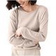 thumbnail image 3 of Sudaderas con capucha para mujer,Blusa de punto de color liso para mujer, manga larga, cuello redondo, material acrílico, top informal de moda para uso doméstico y diario, sopatenor, 3 of 9