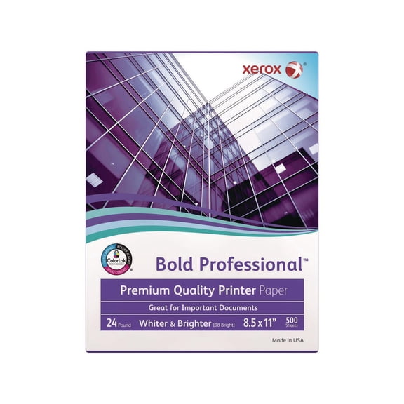 Xerox Bold Professional Quality Paper 98 Bright 8 1/2 x 11 White 500 Sheets/RM 3R13038