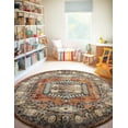 thumbnail image 7 of Unique Loom Utopia Collection Area Rug - Larissa (8' Round Terracotta/Blue), 7 of 7