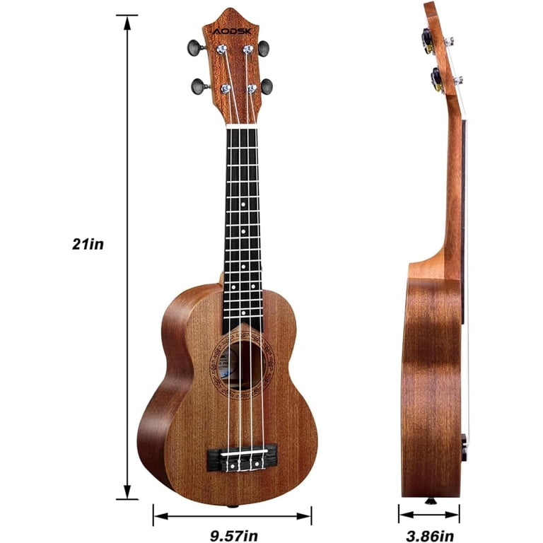 AODSK 21" Soprano Ukulele Starter Kit, Brown photo 2