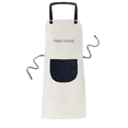 thumbnail image 1 of Hello World Dutch Apron Adjustable Bib Cotton Linen BBQ Kitchen Pocket Pinafore, 1 of 3