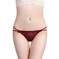 thumbnail image 3 of Bigersell String Bikini Underwear for Women Clearance Lace Underwear G-Strings Panty Style P-568 Nylon Period Panties Seamless Thong Briefs Mid Waist Women's Bikini Panties Wine L, 3 of 8