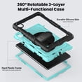 thumbnail image 2 of Case for Lenovo Tab K10 10.3 Inch/M10 FHD Plus 2020 2nd Gen with Screen Protector, 360 Degree Rotating Kickstand Hand Strap Heavy Duty Shockproof Cover with Shoulder Strap, Sky Blue PC, 2 of 7