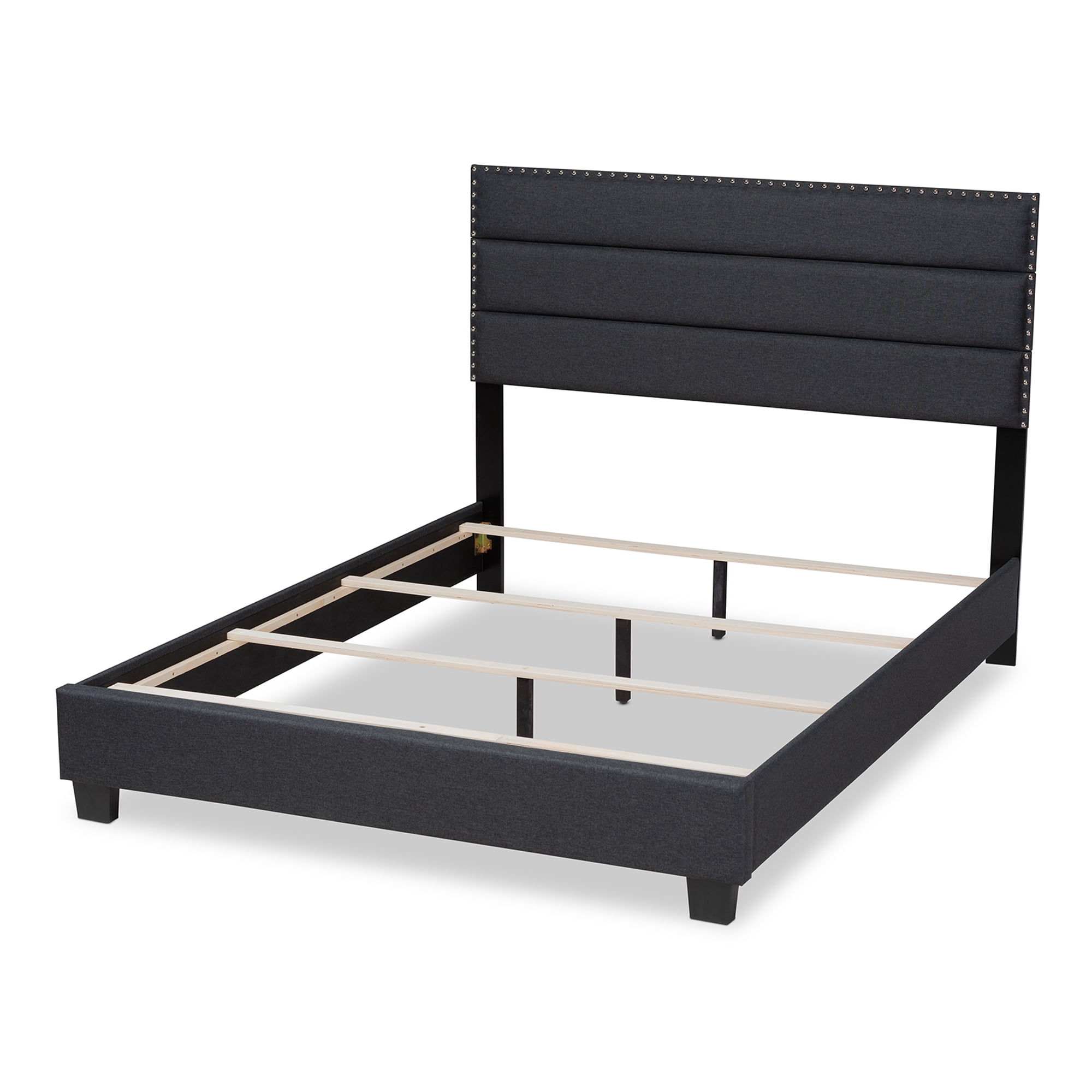 Baxton Studio Ansa Modern and Contemporary Dark Gray Fabric Upholstered Full Size Bed