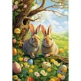 thumbnail image 2 of America Forever Easter Bunnies Garden Flag 12.5 x18 inch Double Sided Rabbit Egg Hunt Dandelion Flowers Farmhouse Small Spring Holiday Seasonal Easter Day Flags for Outdoor Yard Lawn Decoration, 2 of 5