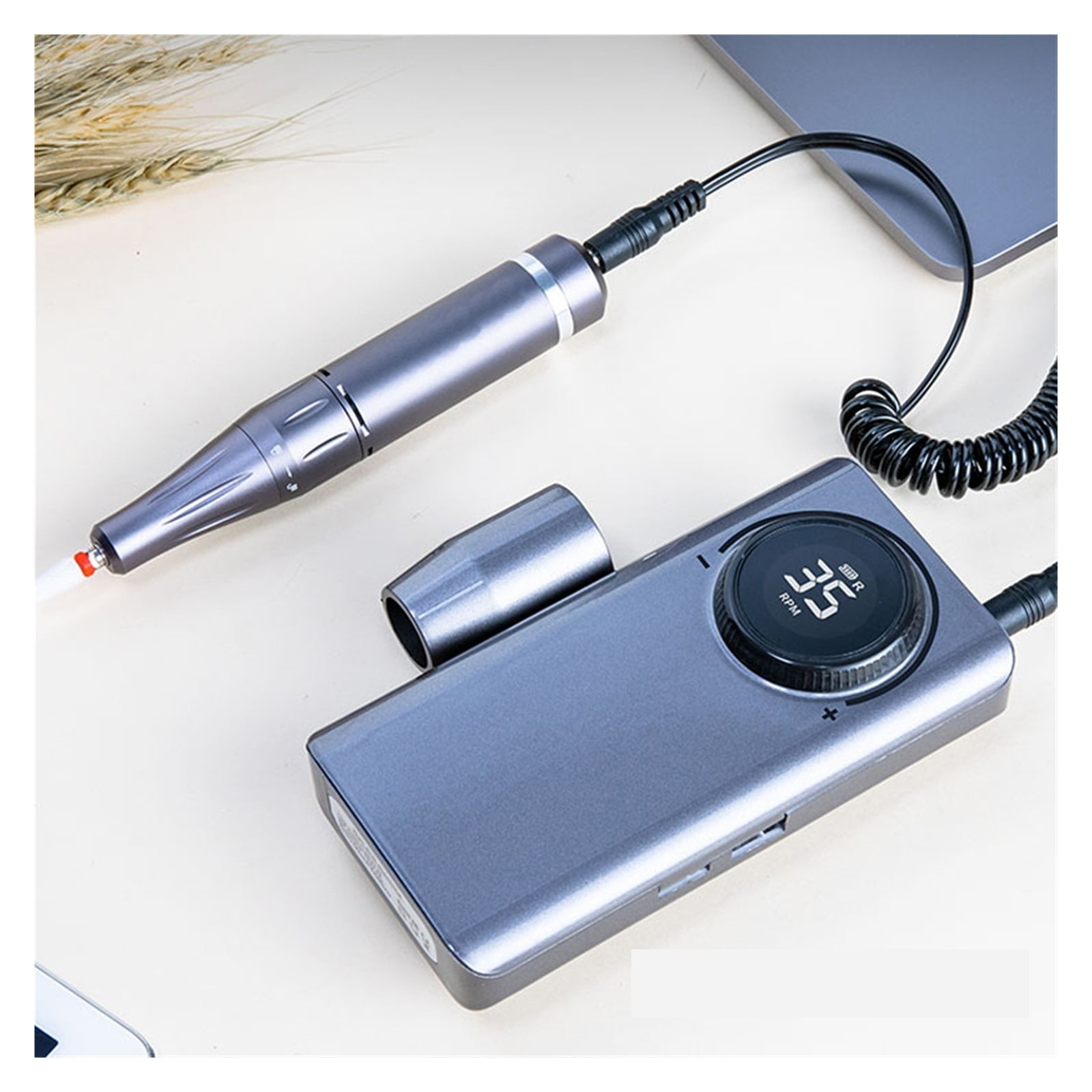 Portable Nail Drill, 35000 RPM Rechargeable Portable Nail Drill Machine Electric Nail File Manicure Drill Set Profession Nail Art Equipment ,Long Lasting