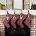 thumbnail image 2 of Red Tartan Quilted Stocking with Personalized Letter Charm by Marilee Home, 2 of 7