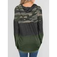 thumbnail image 4 of Women Striped Sweatshirts Hoodies Block Long Sleeve Pullover Sweatshirts Drawstring Loose Tops Fall Winter, 4 of 6