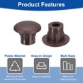 thumbnail image 4 of Uxcell 2000Pcs Screw Hole Plugs, 5mm(3/16") Dia Button Plugs Snap in Locking Hole Covers Flush Type Caps, Brown, 4 of 6