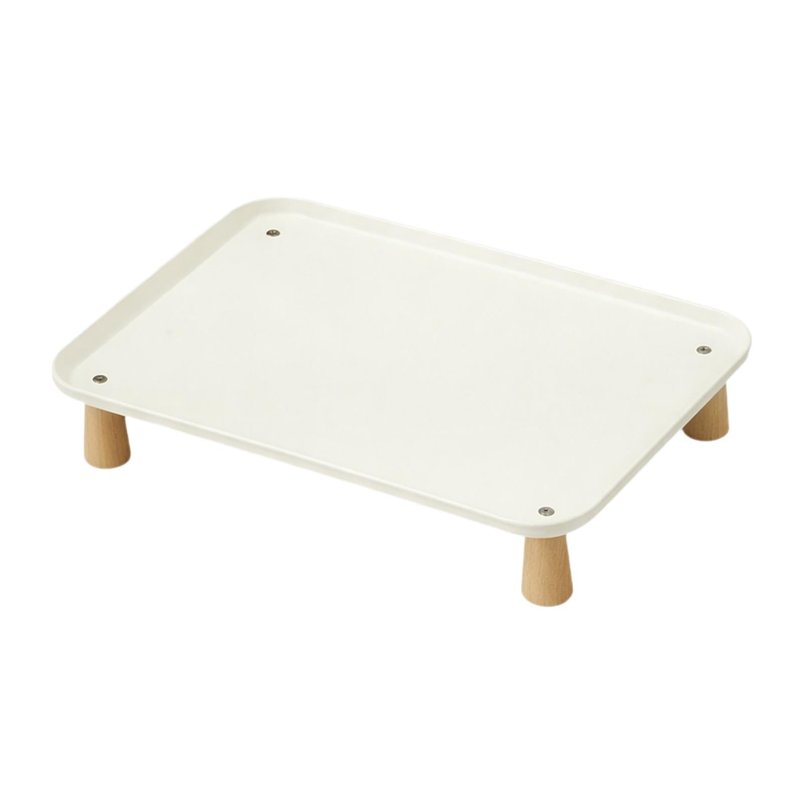 Serenable Raised Pet Feeder Stand Cat Bowl Stand Dog Food Feeding Station Supplies Cat Dog Bowl Tray Elevated Shelf for Water Dispenser Milk White M