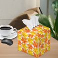 thumbnail image 4 of Renewold Square Tissue Box Holder with Storage Fall Maple Leaves PU Leather Modern Cube Tissue Case Organizer for Bathroom,Office,Bedroom,Thanksgiving Holiday Decoration, 4 of 5