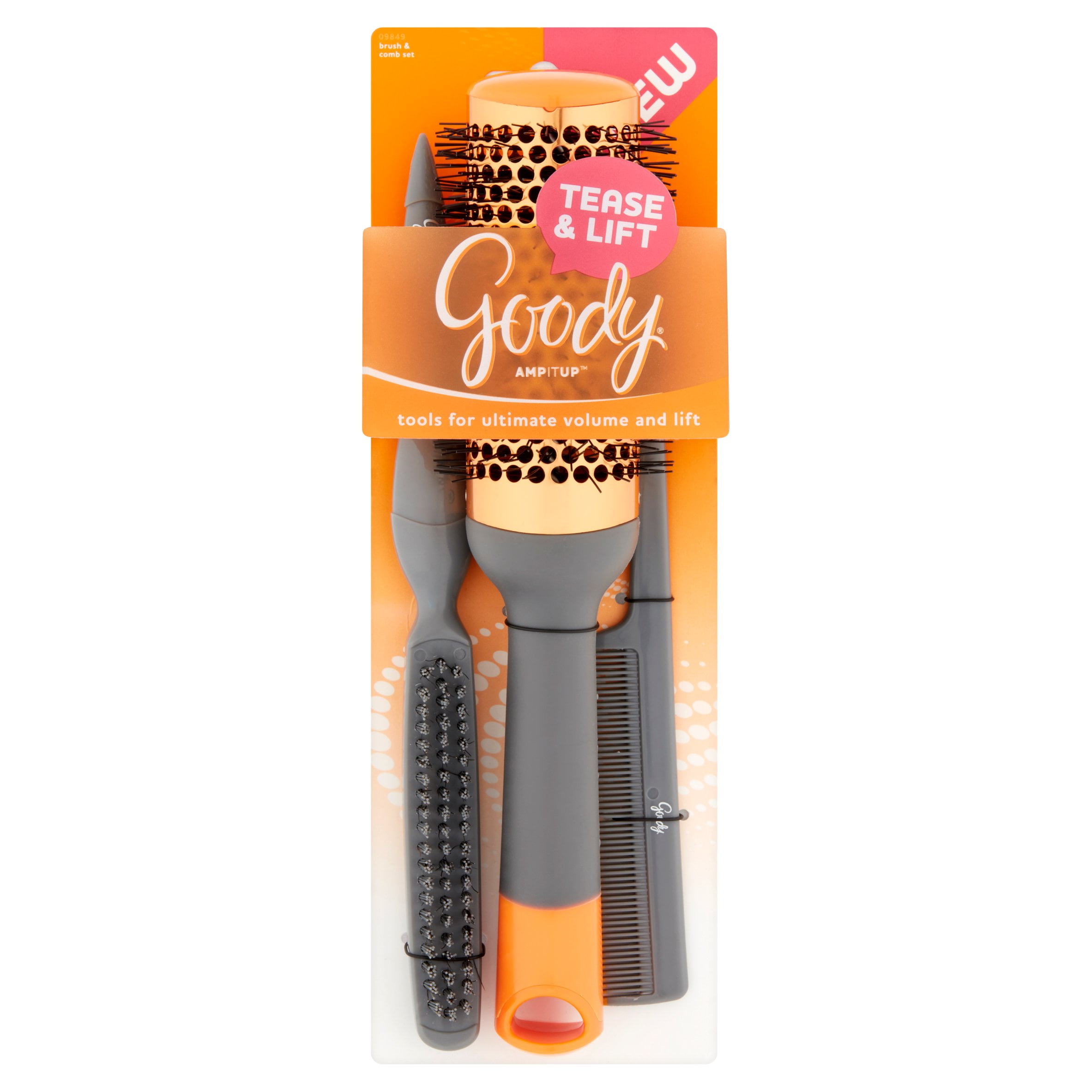 Goody Amp It Up Hair Brush Combo Kit Pink and Grey 3 count