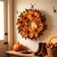 thumbnail image 6 of Fall Wreath for Front Door, Artificial Maple Leaf Wreath, Fall Decorations for Holiday Harvest Thanksgiving Fall Decor, 6 of 6