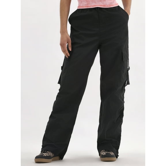 No Boundaries Ruched Cargo Parachute Pants, Women's