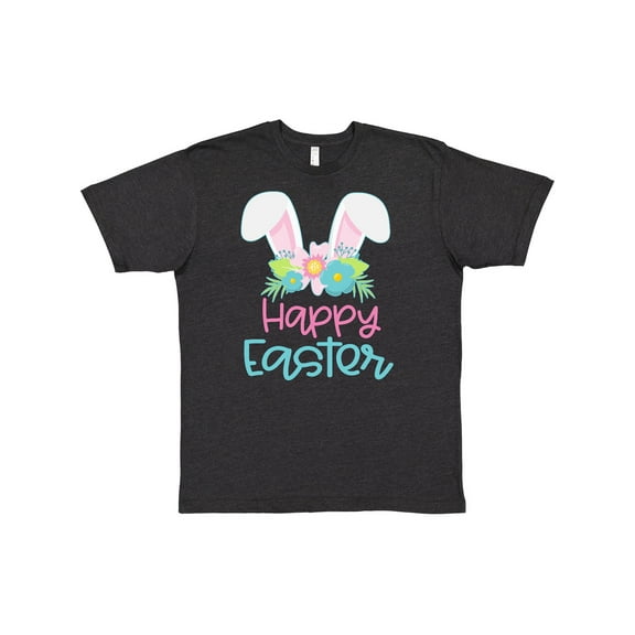 Inktastic Happy Easter with Bunny Ears and Flowers T-Shirt
