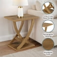 thumbnail image 4 of Convenience Concepts Newport Criss-Cross Chairside End Table, Weathered Brown, 4 of 9