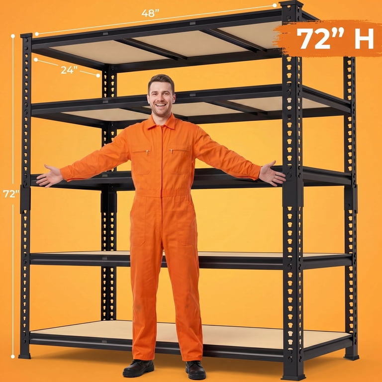 TrumanPick Heavy-Duty 5-Tier Shelving Rack, 72"H photo 3