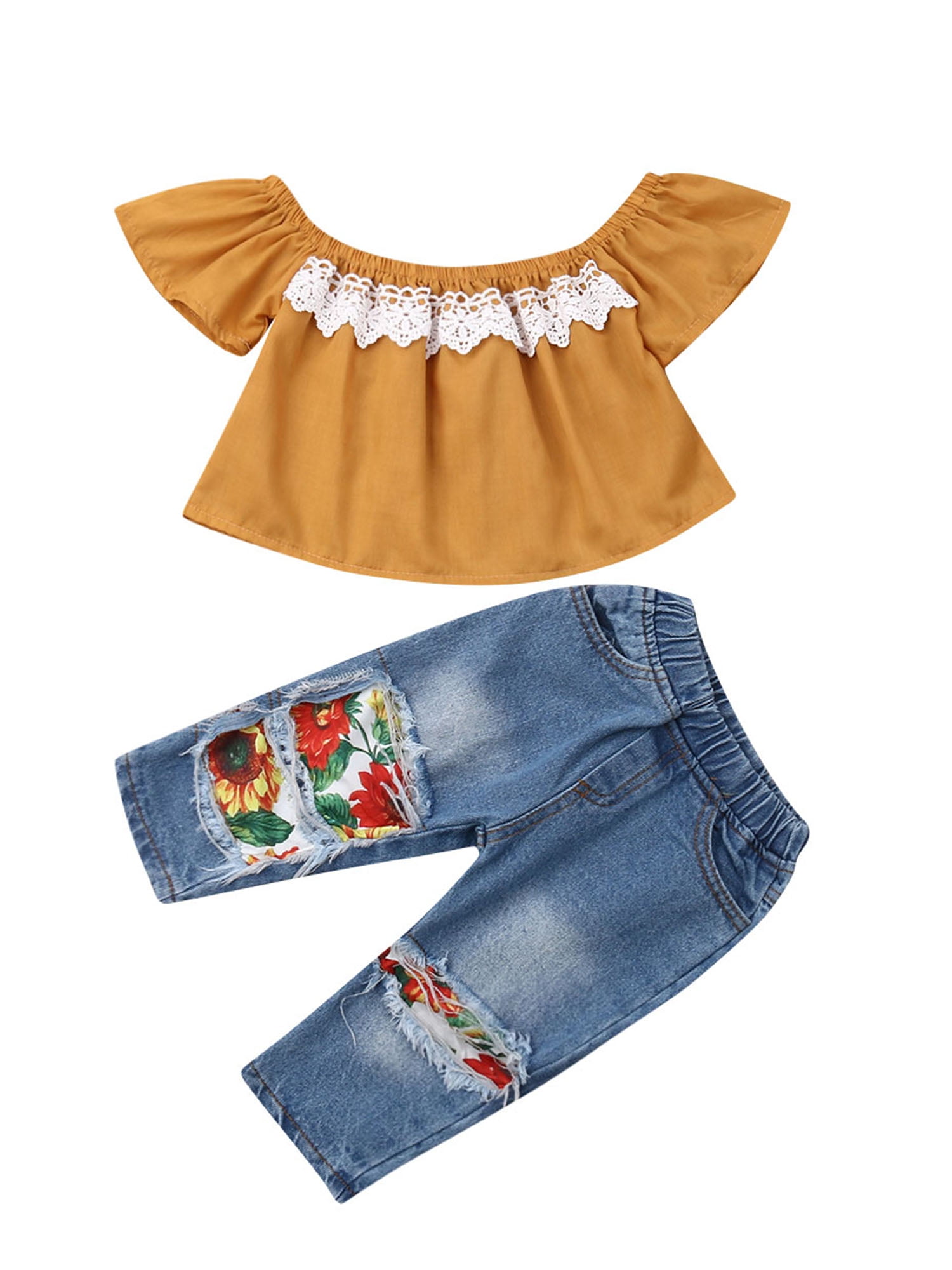 Denim pants Kids Clothes Set Details about   2Pcs Toddler Infant Girls Outfits Long Sleeve tops 
