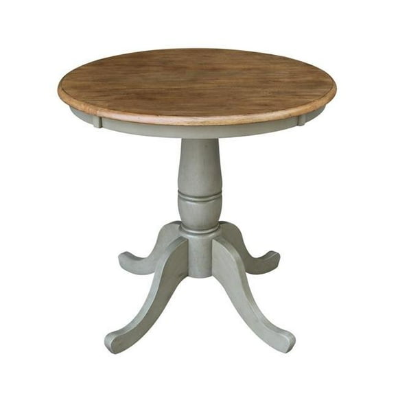 International Concepts K41-30RT 30 in. Round Top Pedestal Table with Dining Height&#44; Hickory & Stone