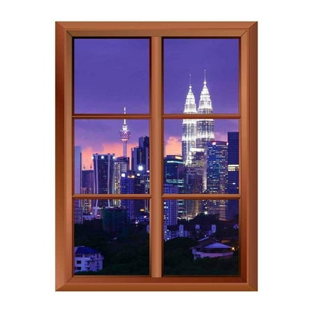 wall26 removable wall sticker/wall mural - kuala lumpur skyline at