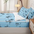 thumbnail image 5 of Homewish Wild Dinosaur Zipper Queen Comforter Set with Fitted Sheet and 2 Pillowcases,Safari Animals Sketch Zipper Bedding Set,Blue,Reversible,4pcs, 5 of 8