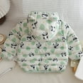 thumbnail image 7 of Tisuna Toddler Girls Boys Coat Cartoon Panda Print Long Sleeve Hooded Jacket Cute Fashion Autumn Winter Kids Zipper Clothes Green Size 2-3 Years, 7 of 7