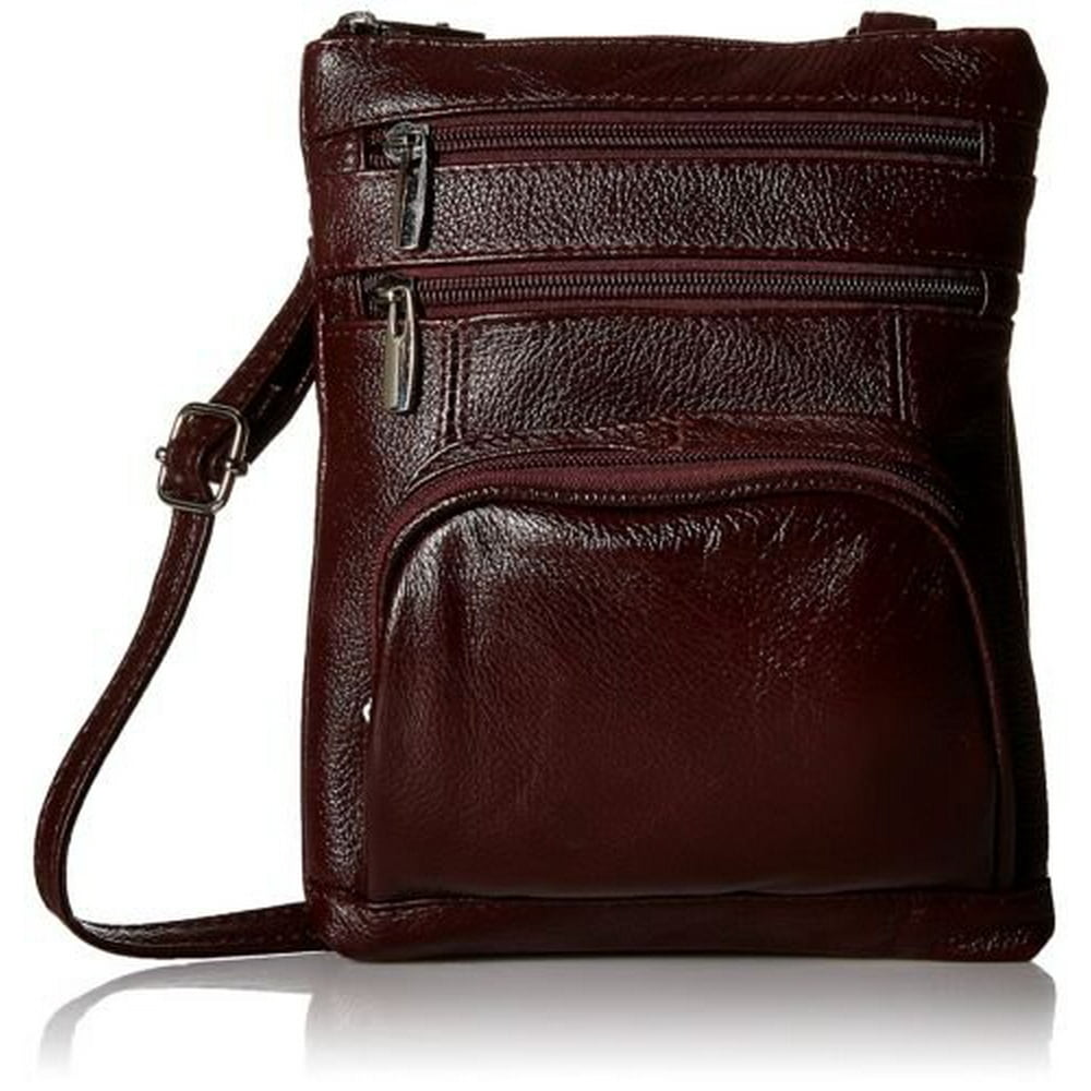 Leather Shoulder Bag Handbag Purse Cross Body Organizer Wallet Multi