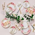 thumbnail image 2 of Weddingstar Large Round Disposable Paper Party Plates - Modern Floral - Set Of 8, 2 of 4
