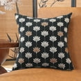 thumbnail image 7 of Boho Floral Pillow Covers 18x18 Set of 2, Vintage Block Print Throw Pillow Cases in Blue Brown for Farmhouse Decor, Chenille Decorative Cushion Covers for Outdoor Sofa Couch Bed, 7 of 7