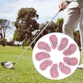 thumbnail image 1 of 9 piezas Headcover 4-9, P, a Protection Se adapta a todas las marcas con estuche de de números para cabeza de Rosado Soledad Cubiertas de hierro de golf, 1 of 8